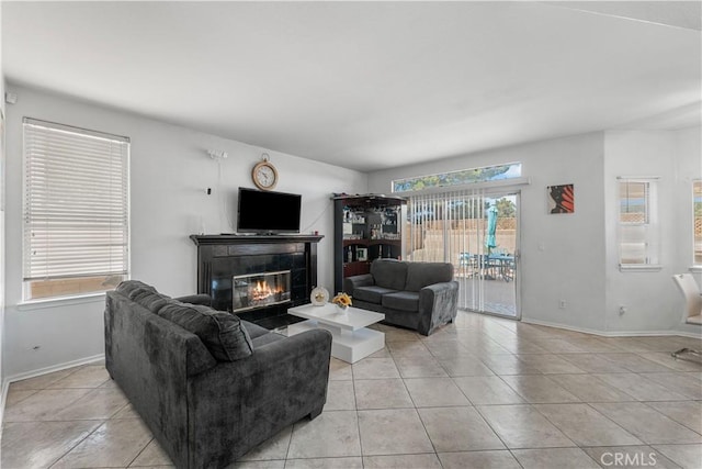 44559 Aspen St, Lancaster, CA 93535 - living area with light tile patterned flooring and a tile fireplace