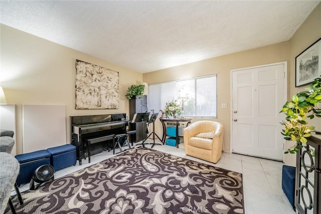 631 W 6th St Unit D, Tustin, CA 92780 - tiled living area with a textured ceiling