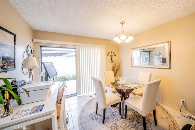 631 W 6th St Unit D, Tustin, CA 92780 - tiled dining area with a chandelier and a textured ceiling