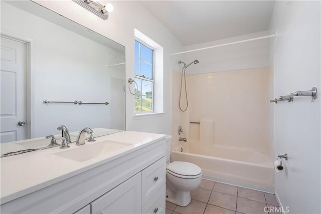 44738 Foxboro Ct, Lancaster, CA 93535 - bathroom featuring tile patterned flooring, vanity, and tub / shower combination