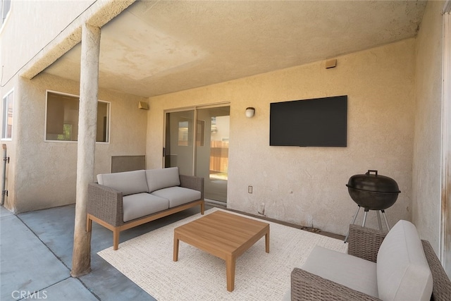 44738 Foxboro Ct, Lancaster, CA 93535 - view of patio featuring an outdoor living space
