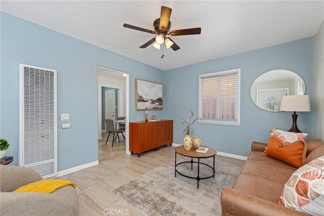 1048 S Record Ave, East Los Angeles, CA 90023 - living area with a heating unit and a ceiling fan