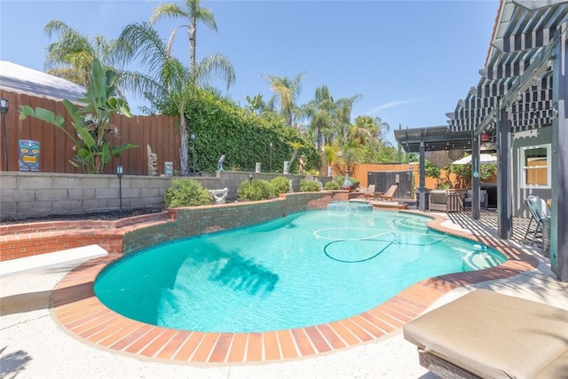 16508 Nectarine Way, Lake Elsinore, CA 92530 - view of swimming pool featuring a fenced backyard, a pergola, and a patio area