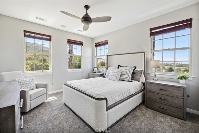 36472 County Line Rd, Yucaipa, CA 92399 - bedroom featuring dark carpet and a ceiling fan
