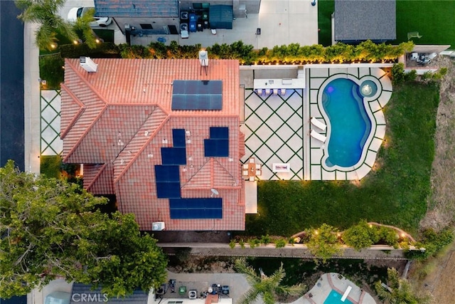 11900 Laughton Way, Porter Ranch, CA 91326 - aerial view of property and surrounding area with a pool
