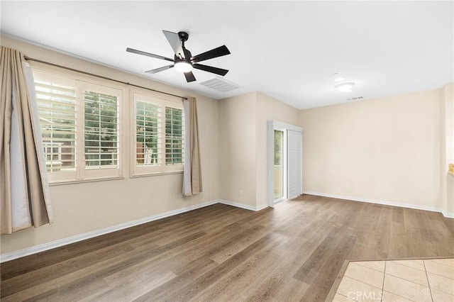 8015 Yeager St, Chino, CA 91708 - spare room with wood finished floors and a ceiling fan