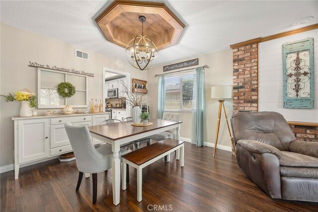 3112 N Hearthside St, Orange, CA 92865 - dining space featuring a chandelier and dark wood-style flooring