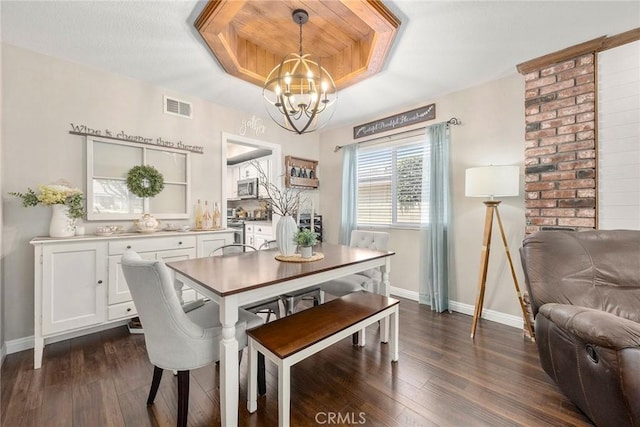 3112 N Hearthside St, Orange, CA 92865 - dining space featuring a chandelier and dark wood-style floors