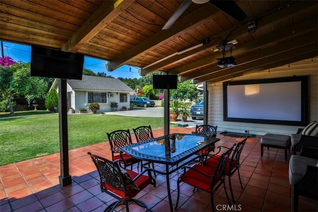 1853 E Renshaw St, Covina, CA 91724 - view of patio with outdoor dining space and an outbuilding