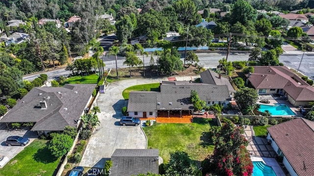1853 E Renshaw St, Covina, CA 91724 - aerial perspective of suburban area featuring a pool area