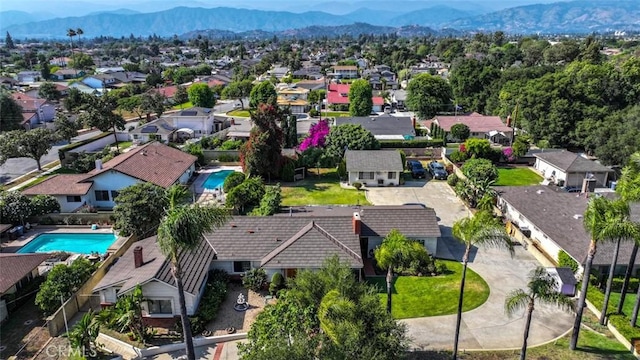 1853 E Renshaw St, Covina, CA 91724 - aerial perspective of suburban area featuring mountains and a pool