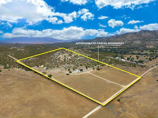 36748 Parrot Mountain Rd, Ranchita, CA 92066 - aerial overview of property's location with mountains and property parcel outlined
