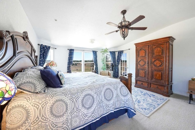 36748 Parrot Mountain Rd, Ranchita, CA 92066 - carpeted bedroom with lofted ceiling and a ceiling fan