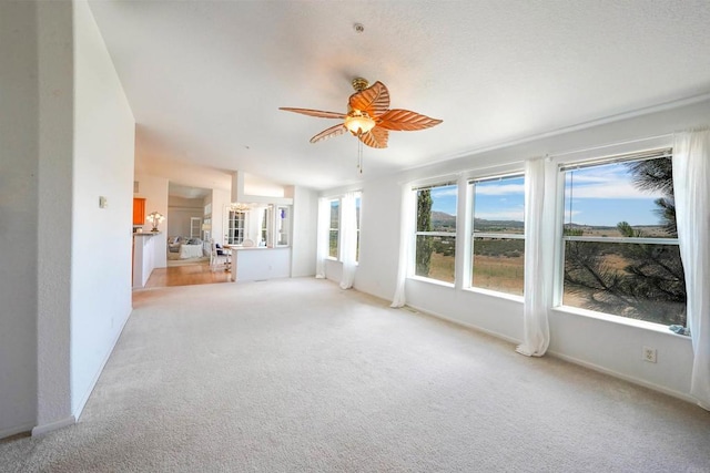 36748 Parrot Mountain Rd, Ranchita, CA 92066 - unfurnished living room with carpet and a ceiling fan
