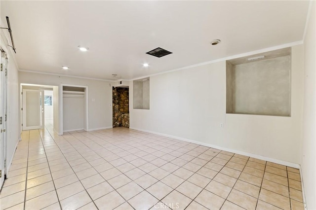 25286 N Rd, Twin Peaks, CA 92391 - unfurnished room with ornamental molding, recessed lighting, and light tile patterned flooring