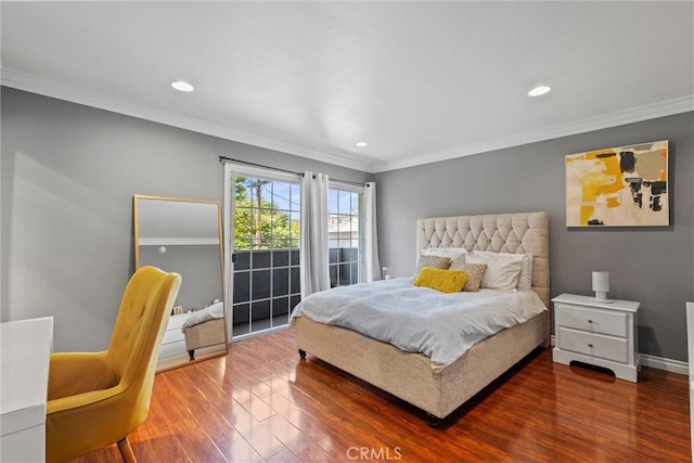 4211 Arch Dr Unit 201, Studio City, CA 91604 - bedroom with wood finished floors, recessed lighting, and crown molding