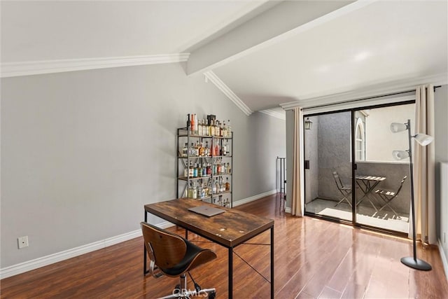 4211 Arch Dr Unit 201, Studio City, CA 91604 - home office featuring wood finished floors and ornamental molding