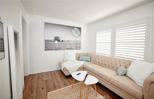 728 Euclid St, Santa Monica, CA 90402 - living area with wood finished floors and a heating unit
