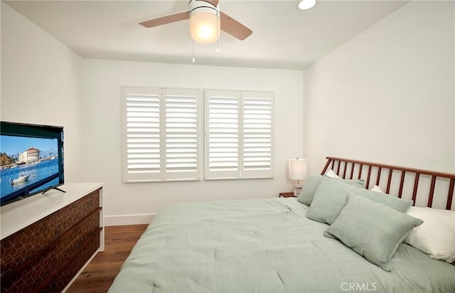 728 Euclid St, Santa Monica, CA 90402 - bedroom with wood finished floors, ceiling fan, and recessed lighting