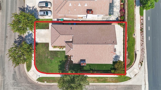 3401 Mountainside Cir, Corona, CA 92882 - aerial view of property and surrounding area featuring property boundaries highlighted