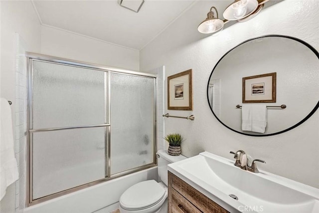 3401 Mountainside Cir, Corona, CA 92882 - bathroom with vanity and shower / bath combination with glass door