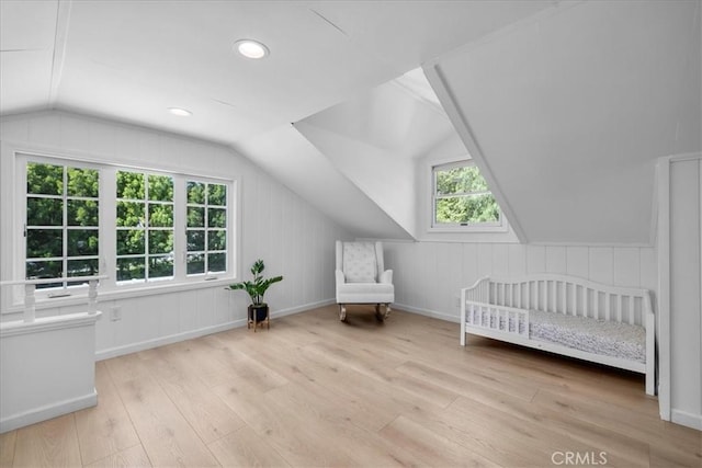 11 Dapplegray Ln, Rolling Hills Estates, CA 90274 - bedroom with lofted ceiling, wood finished floors, and a nursery area