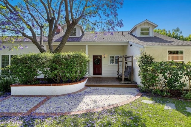 11 Dapplegray Ln, Rolling Hills Estates, CA 90274 - view of front of home with stucco siding and roof with shingles