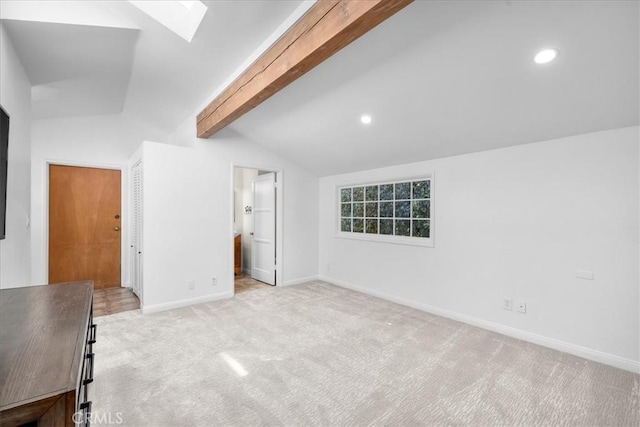 11 Dapplegray Ln, Rolling Hills Estates, CA 90274 - unfurnished bedroom featuring light carpet, a skylight, recessed lighting, and ensuite bath