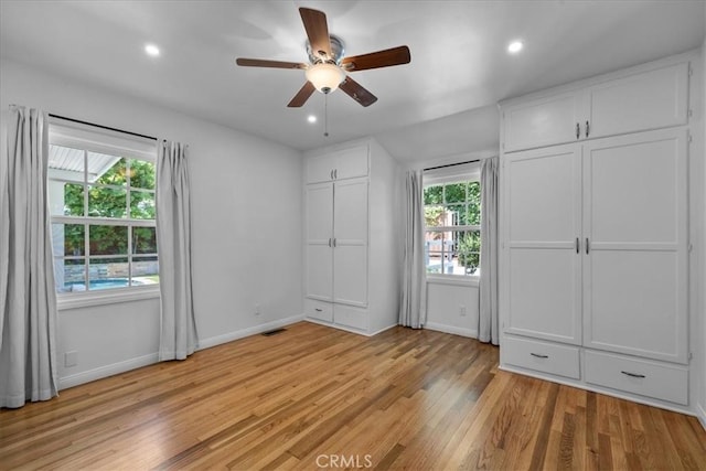 11 Dapplegray Ln, Rolling Hills Estates, CA 90274 - unfurnished bedroom featuring light wood-style floors, recessed lighting, and ceiling fan