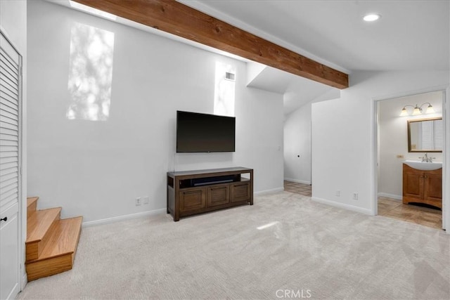 11 Dapplegray Ln, Rolling Hills Estates, CA 90274 - unfurnished living room with carpet floors, recessed lighting, and stairs