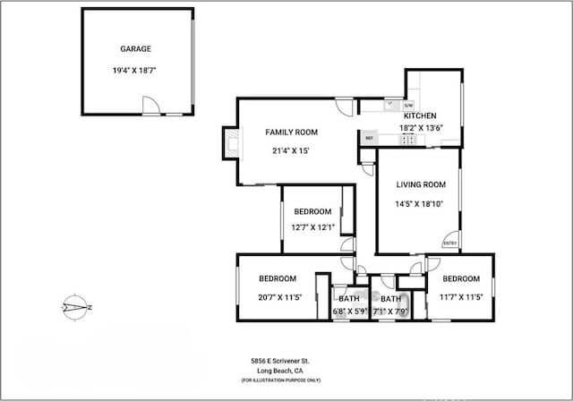 5856 E Scrivener St, Long Beach, CA 90808 - view of room layout