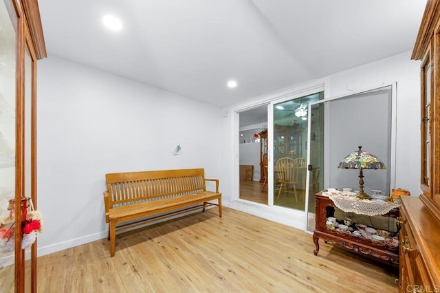 7215 San Pasqual St, Lemon Grove, CA 91945 - sitting room with light wood-type flooring, recessed lighting, and ceiling fan