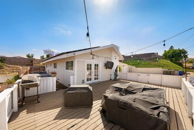 7215 San Pasqual St, Lemon Grove, CA 91945 - wooden terrace featuring french doors