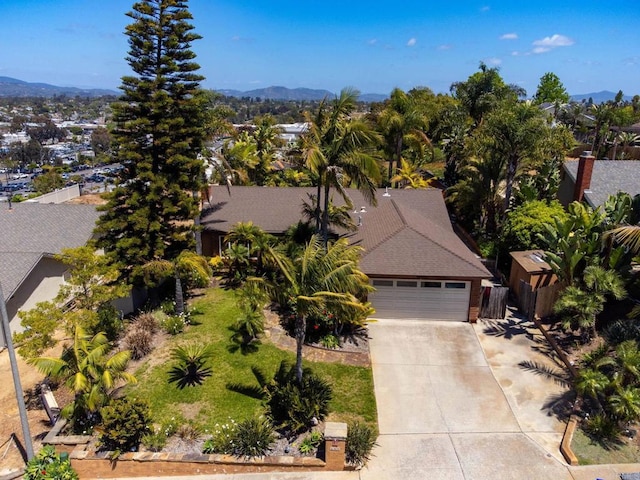 157 Beechtree Dr, Encinitas, CA 92024 - view from above of property featuring a mountain backdrop