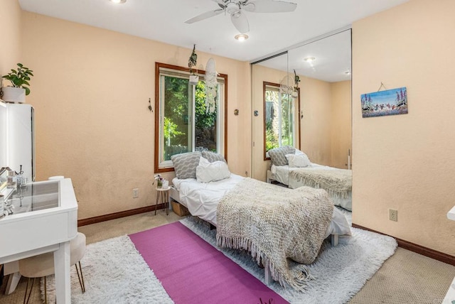 157 Beechtree Dr, Encinitas, CA 92024 - carpeted bedroom featuring ceiling fan and a textured wall