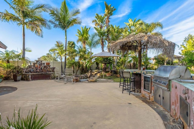 157 Beechtree Dr, Encinitas, CA 92024 - view of patio with area for grilling, exterior bar, and wine cooler