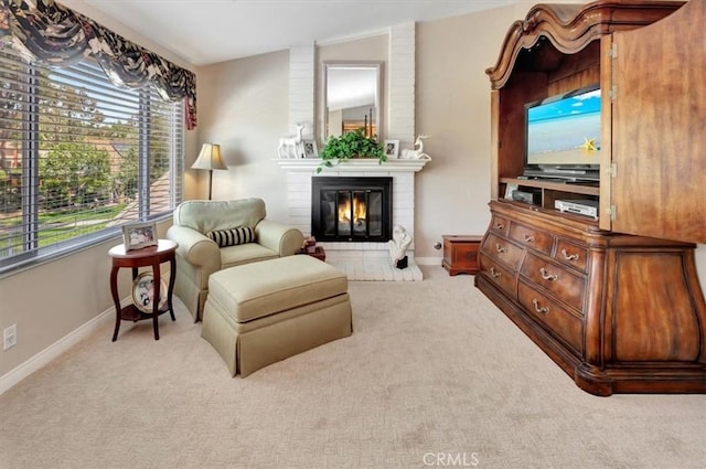 28021 Paseo Reposo, San Juan Capistrano, CA 92675 - sitting room with carpet flooring and a glass covered fireplace