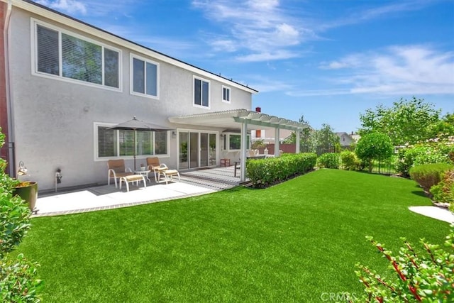 28021 Paseo Reposo, San Juan Capistrano, CA 92675 - back of house featuring a pergola, a patio, and stucco siding