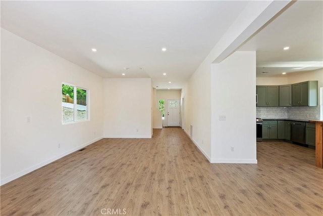 26182 Sky Ridge Dr, Twin Peaks, CA 92391 - unfurnished living room with light wood-style floors and recessed lighting