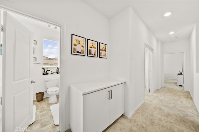 36351 Elizabeth Ln Unit 8105, Wildomar, CA 92595 - corridor with recessed lighting and light carpet