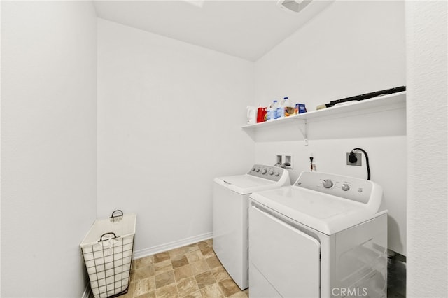 36351 Elizabeth Ln Unit 8105, Wildomar, CA 92595 - laundry area featuring washer and dryer and stone finish floors