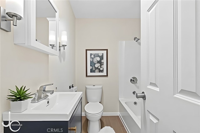 531 7th, Bakersfield, CA 93304 - full bath with washtub / shower combination, vanity, and wood finished floors