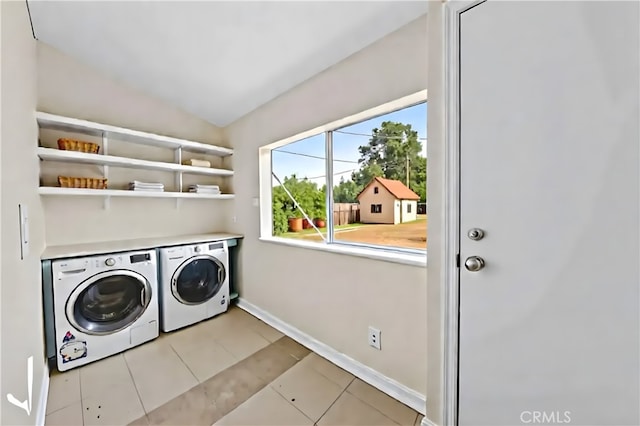 531 7th, Bakersfield, CA 93304 - laundry room with independent washer and dryer and light tile patterned floors