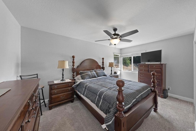 3676 Valley Rd, Bonita, CA 91902 - carpeted bedroom with ceiling fan and a textured ceiling
