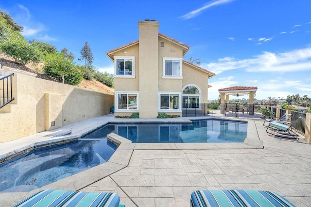 3676 Valley Rd, Bonita, CA 91902 - view of swimming pool with a fenced backyard, a patio area, and a pool with connected hot tub