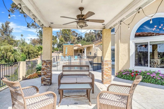 3676 Valley Rd, Bonita, CA 91902 - view of patio / terrace with a ceiling fan