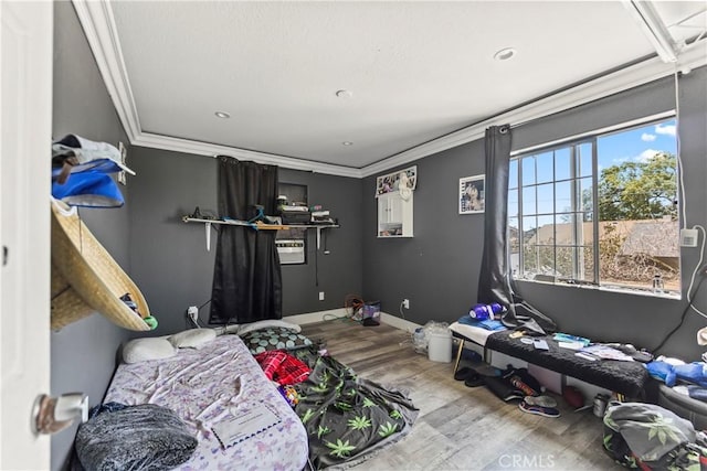 730 W 52nd Pl, Los Angeles, CA 90037 - bedroom with wood finished floors and crown molding