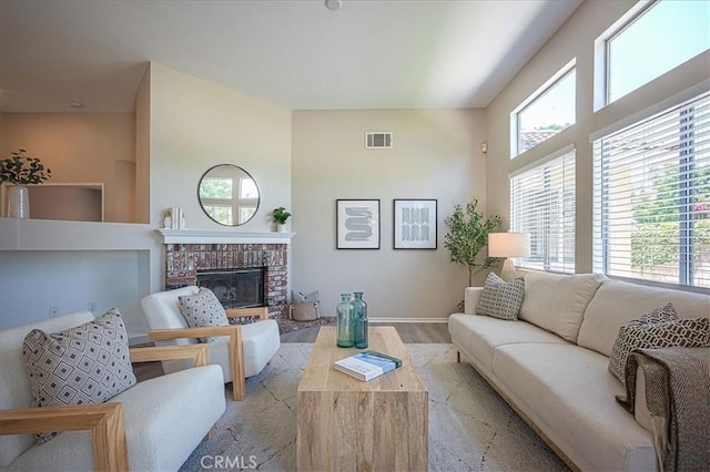3087 Arbor Glen Ct, Corona, CA 92879 - living area with wood finished floors and a brick fireplace