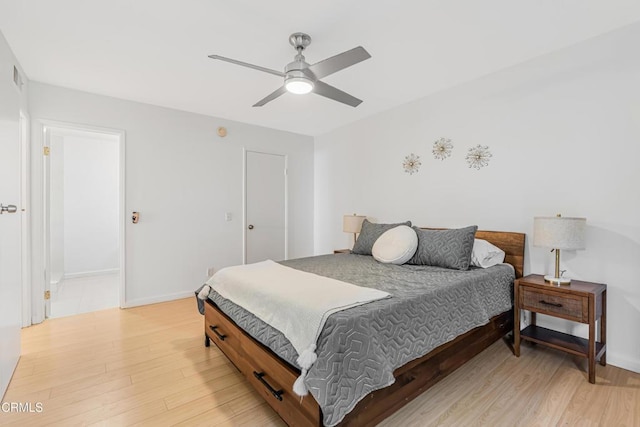 4722 Park Granada Unit 206, Calabasas, CA 91302 - bedroom with light wood finished floors and ceiling fan
