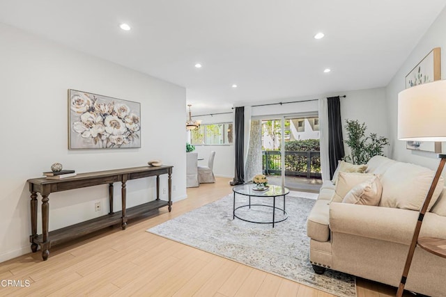 4722 Park Granada Unit 206, Calabasas, CA 91302 - living room featuring recessed lighting and light wood-style flooring